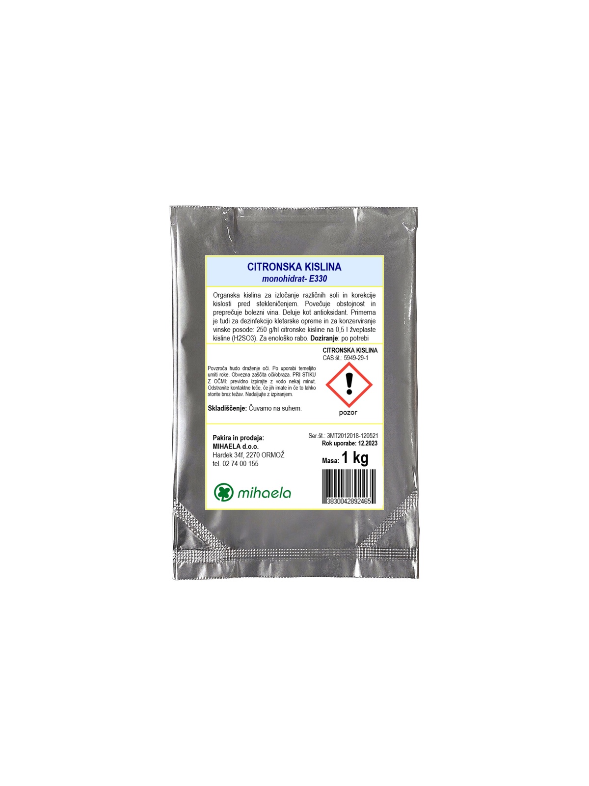 CITRONSKA KISLINA 1 kg - monohidrat- E330